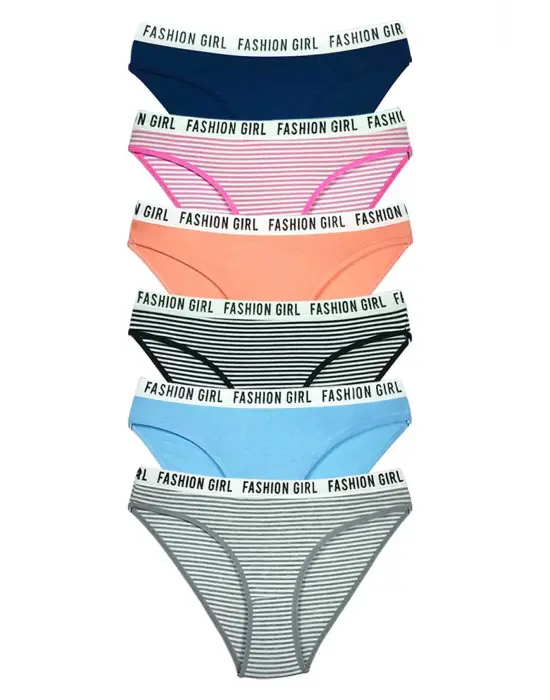 Omarı Yazılı Pamuklu Kadın Külot Seti