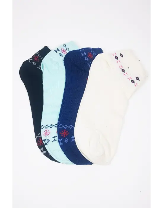 Omarı Yazlık Pamuklu Kadın Bilek Çorap Seti 4 Çift