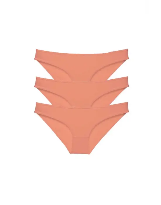 POLEXP Likralı Kadın Slip Külot Seti - 3 Adet Super Eko, Pudra Rengi