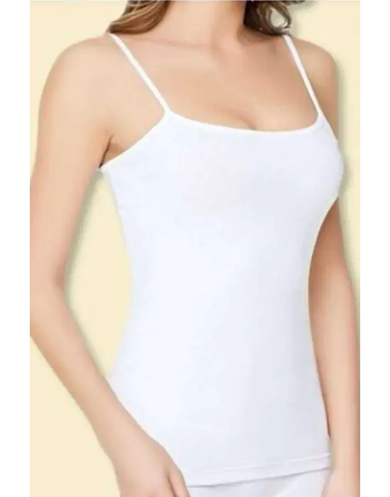 Omarı Yazın Serinliğini Hissedin! İp Askılı Beyaz Battal Atlet