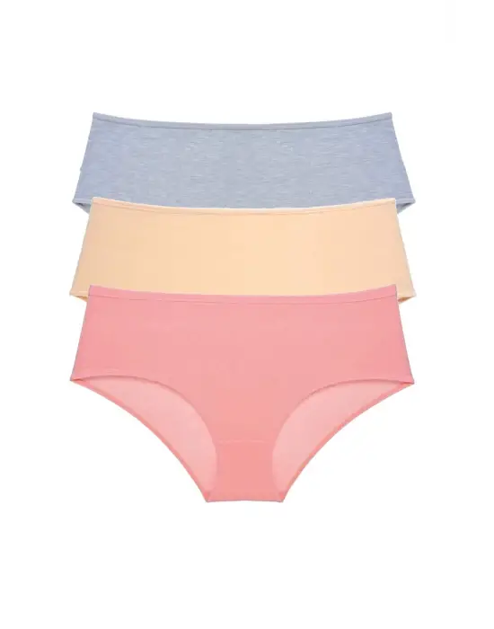 Omarı Yüksek Bel Gri Ten Pudra Bato Külot Seti