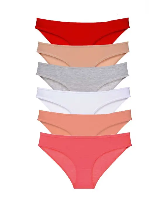 Omarı Yumuşak Likralı Kadın Slip Külot Seti - Renkli Seçeneklerle