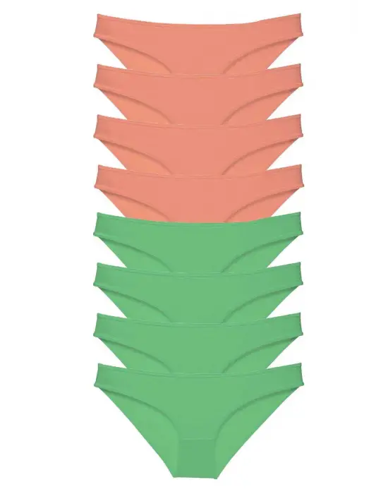 Omarı Eko Set Likralı Kadın Slip Külot Pudra Yeşil