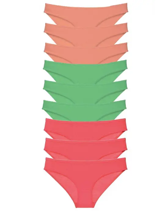 Omarı Süper Eko Likralı Kadın Slip Külot Seti