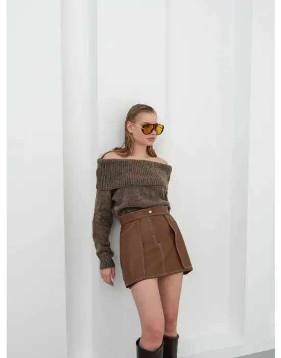 Kontrast deri etek kahve w260015