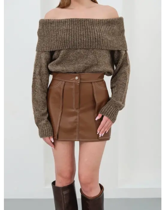 Kontrast deri etek kahve w260015