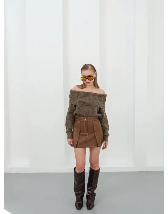 Kontrast deri etek kahve w260015