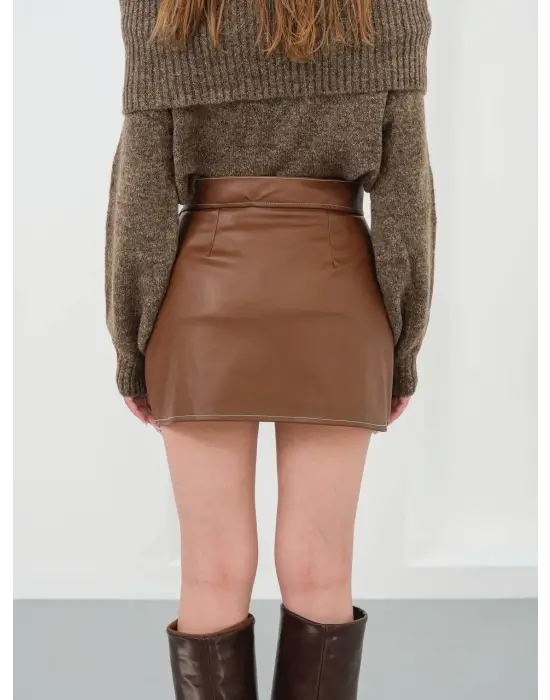 Kontrast deri etek kahve w260015