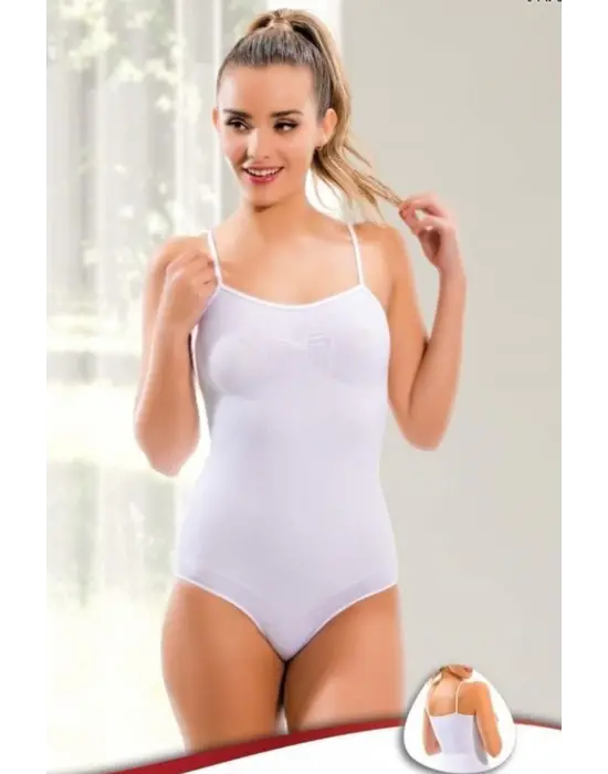 Omarı Beyaz Renkli Korseli Çıtçıtlı Atlet Korse