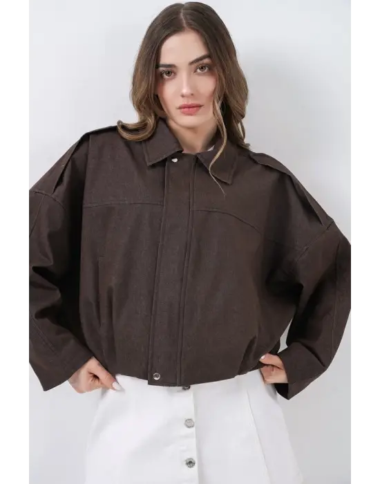 Kot Bomber Ceket 0737 - Kahverengi