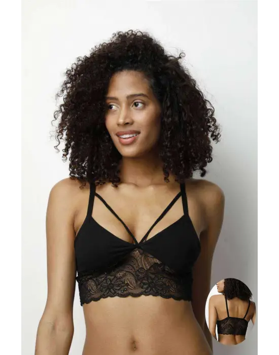 Göz Alıcı Siyah Dantelli Büstiyer