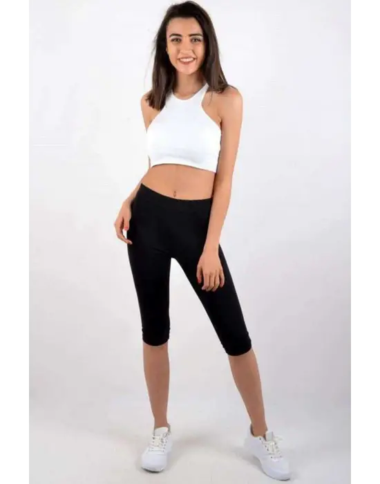 Sportif Kadın Kapri Tayt Siyah 4005