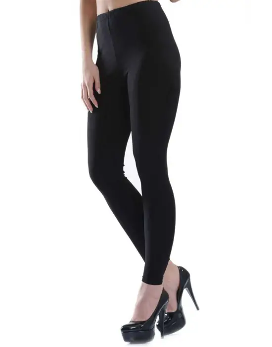 Modern Uzun Paça Likralı Siyah Tayt