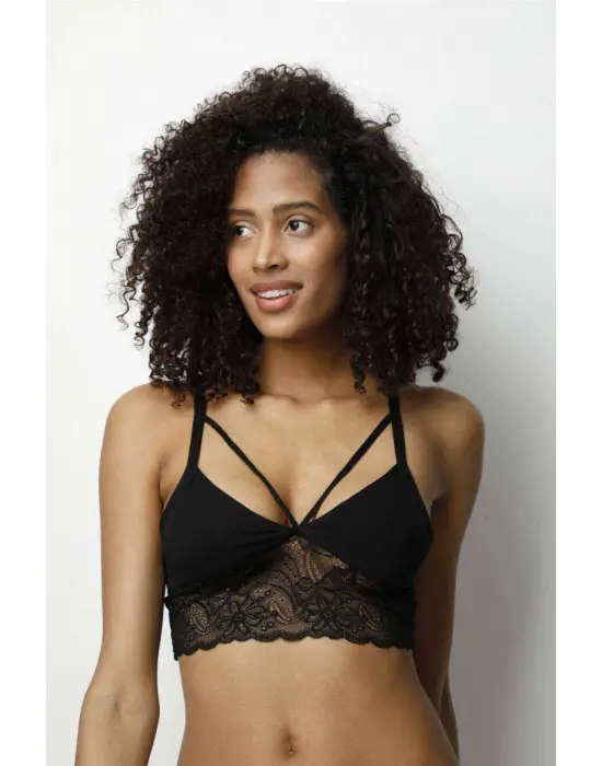 Modern Siyah Dantelli Büstiyer