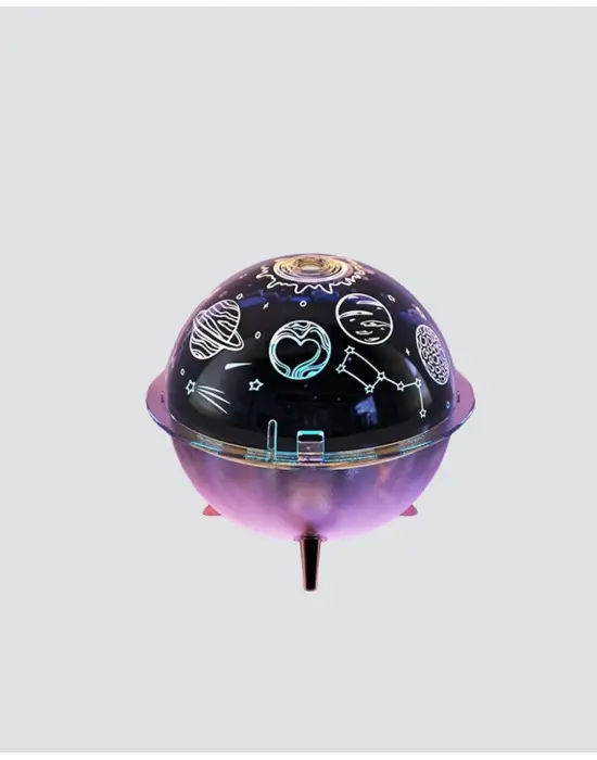 Kozmik Işık Efektli Projeksiyonlu Nemlendirici Gece Işığı