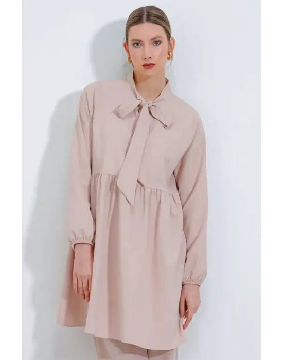 Krem Örme Pantolon Tunik Alt Üst Takım 6654