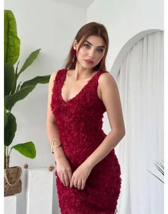 Kren Gül Detaylı Elbise