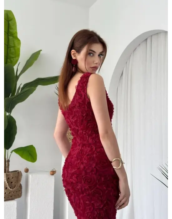 Kren Gül Detaylı Elbise
