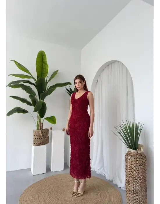 Kren Gül Detaylı Elbise