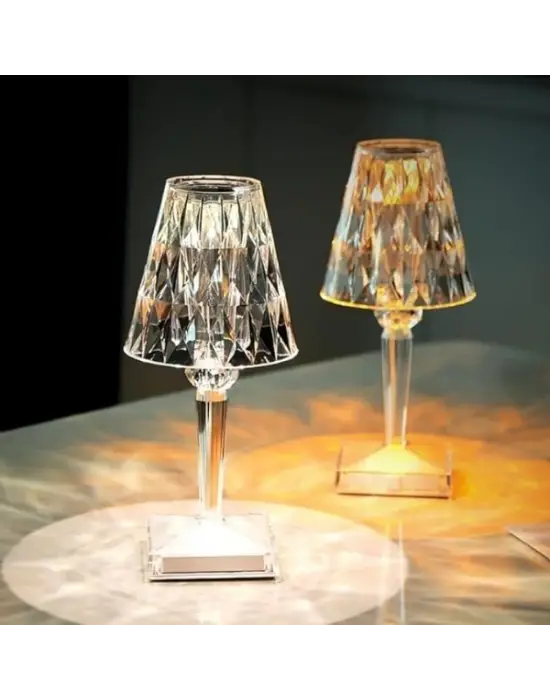 Kristal Abajur Led Kumandalı Ve Dokunmatik Masa Lambası