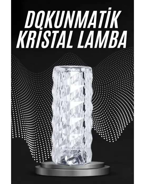 Kristal Lamba Masa Lambası Şarjlı Masa Lambası Dokunmatik Sensör Usb Şarjlı