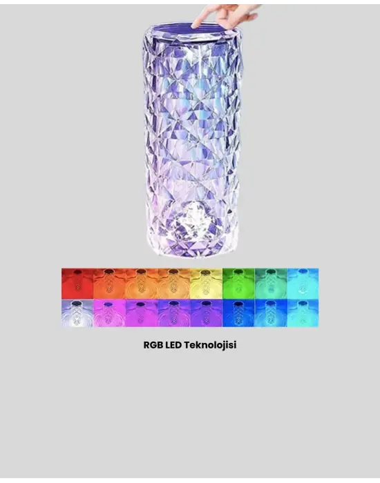 Kristal Rgb Led Masa Lambası – Renkli Kumandalı Işık, Dekoratif Ve Enerji Tasarruflu