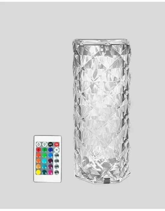 Kristal Rgb Led’li Kumandalı Masa Ve Gece Lambası – Renkli Işık Modlarıyla Şık Dekoratif Aydınlatma