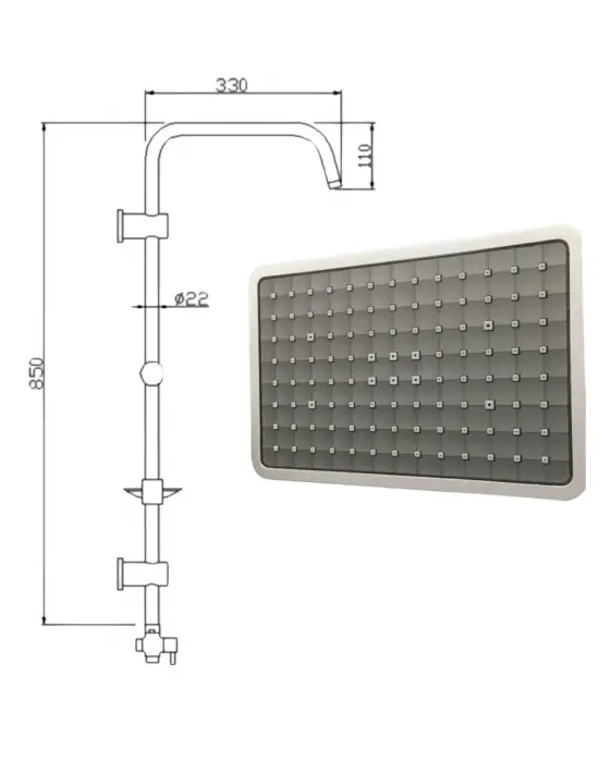 Omarı Krom Yağmurlama Sistemli Tepe Duş Seti - Şık Tasarım ve Fonksiyonellik