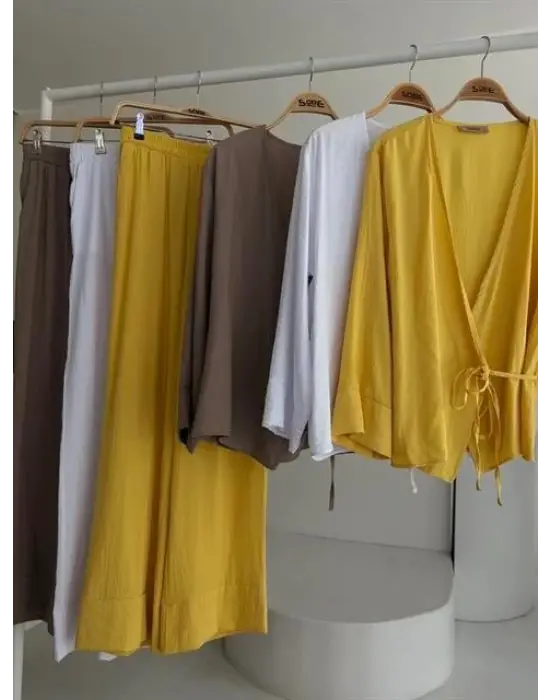 Omarı Elegan Kruvaze Çupra Keten Takım