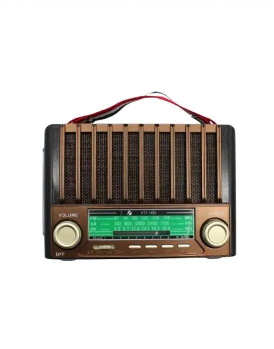 Ktf-1428 Güneş Paneli Şarjlı Nostaljik Bluetooth Hoparlör – Fm/am/sw Radyo, Usb/sd Desteği, Taşınabilir Tasarım