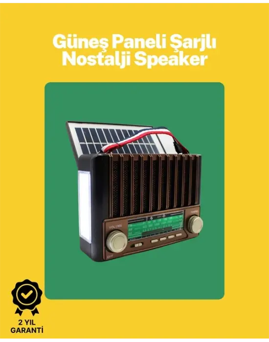 Ktf-1428 Solar Panel Destekli Şarjlı Bluetooth Hoparlör – Fm/am/sw Radyo, Aux Ve Tf Kart Girişli