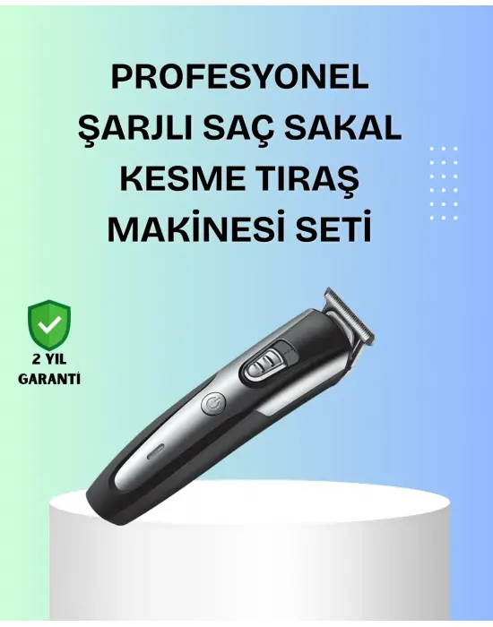 Kuaför Tipi Şarjlı Saç Ve Sakal Kesme Makinesi Güçlü Motorlu