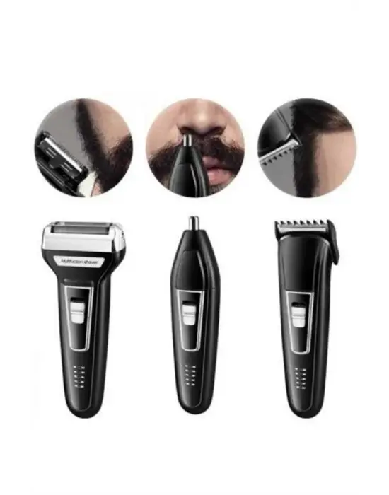 Kulak Burun Kıl Kesme Ense Yanak Tıraş Seti 3 Başlıklı Profesyonel