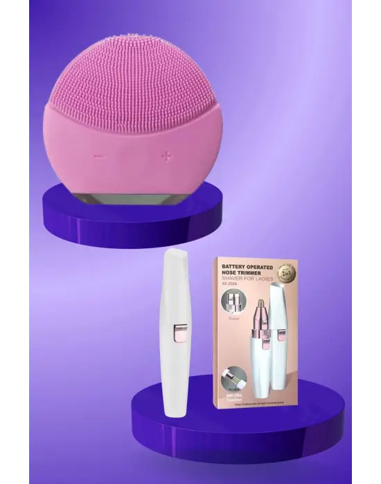Kulak Burun Ve Yüz Epilasyon Aleti Ve Yüz Masaj Aleti İkili Cilt Bakım Seti