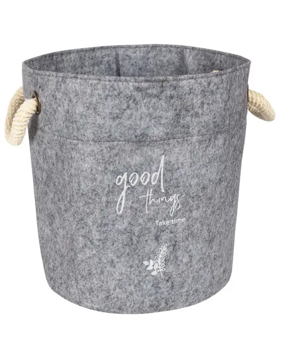 Omarı Kulplu Yuvarlak Düzenleyici Keçe Sepet (Mini) - Çok Amaçlı Taşınabilir Organizer