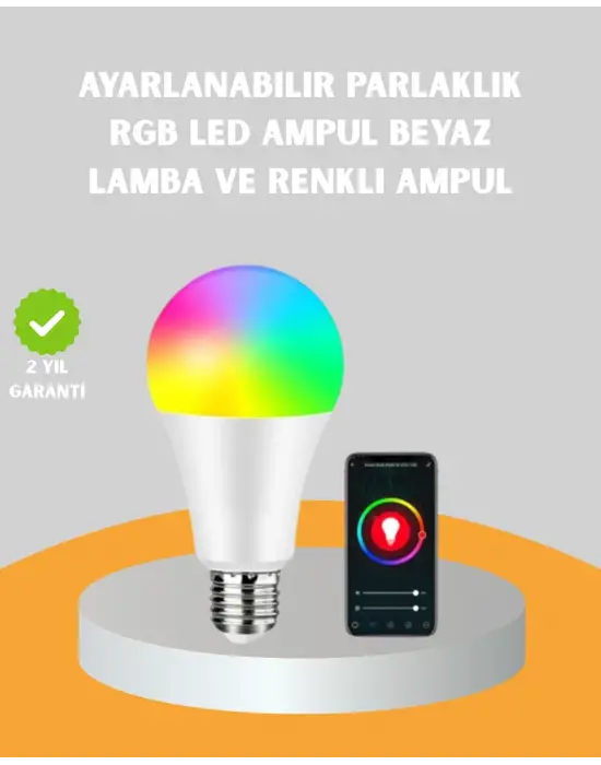 Kumanda Destekli Çok Renkli Akıllı Led Ampul