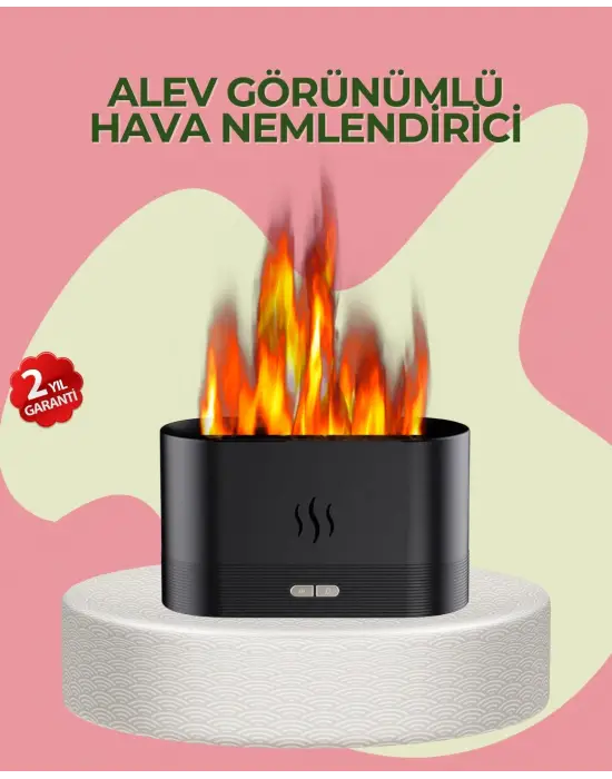 Kumandalı Alev Görünümlü Led Hava Nemlendirici Buhar Makinesi