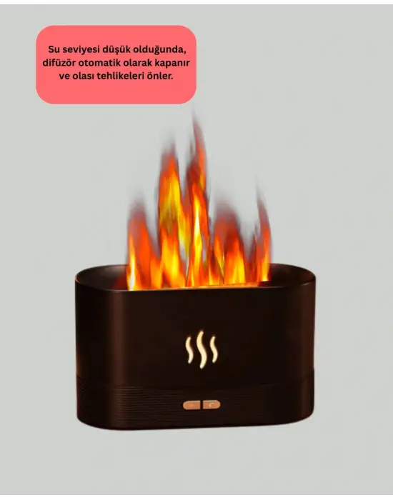 Kumandalı Alev Görünümlü Led Hava Nemlendirici Buhar Makinesi