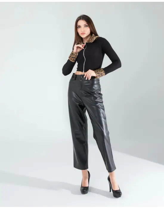 Omarı Kürk Detaylı Şık Crop Ceket