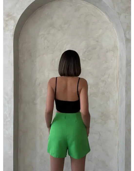 Kuş gözü şort etek yeşil s25819