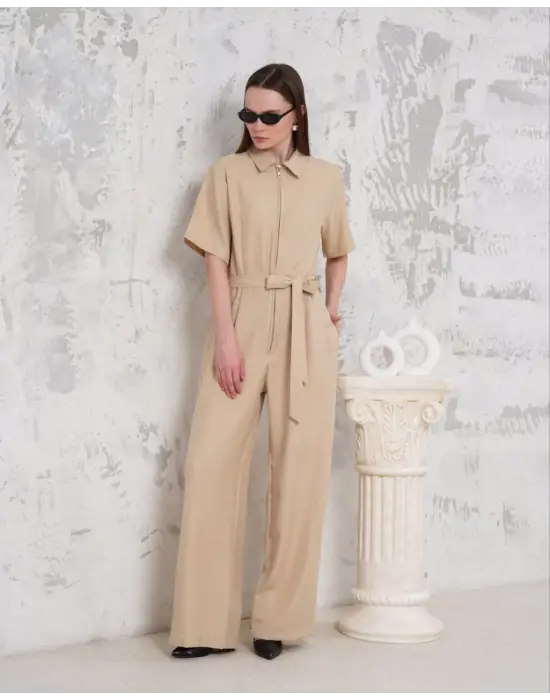 Omarı Rahat ve Şık Bej Salaş Tulum