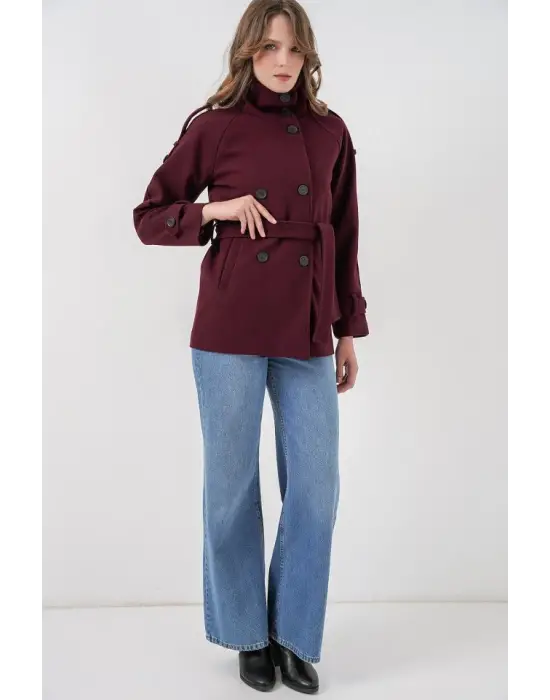 Kuşaklı Kaşe Kaban 9162 - Bordo