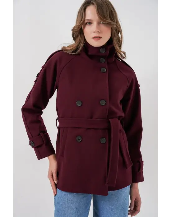 Kuşaklı Kaşe Kaban 9162 - Bordo