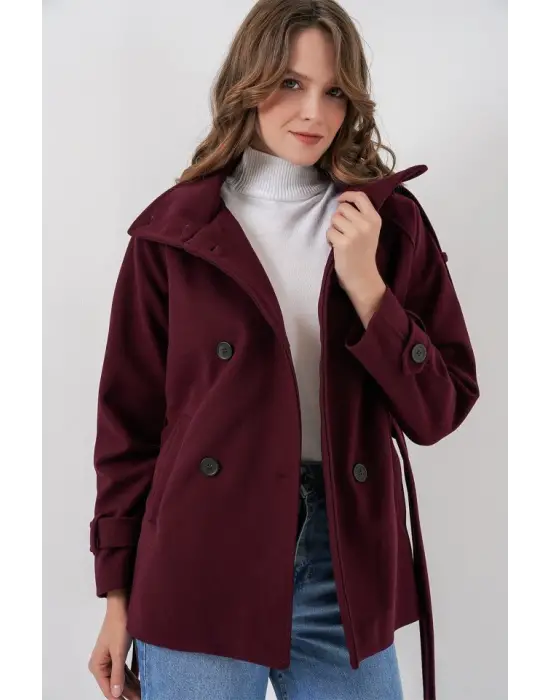 Kuşaklı Kaşe Kaban 9162 - Bordo