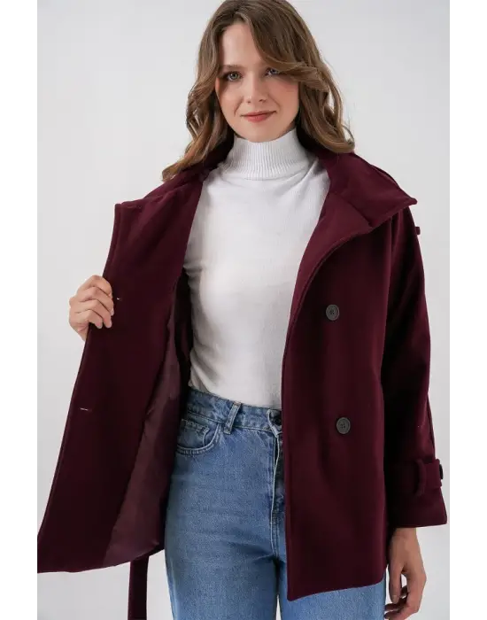 Kuşaklı Kaşe Kaban 9162 - Bordo
