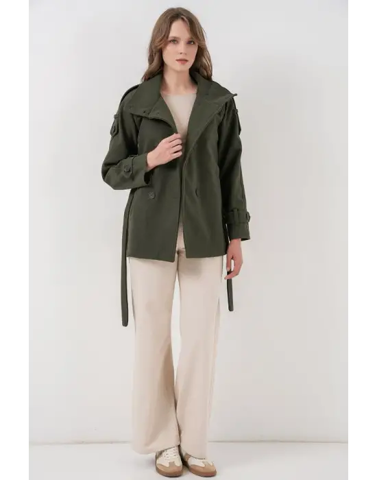 Kuşaklı Kaşe Kaban 9162 - Haki