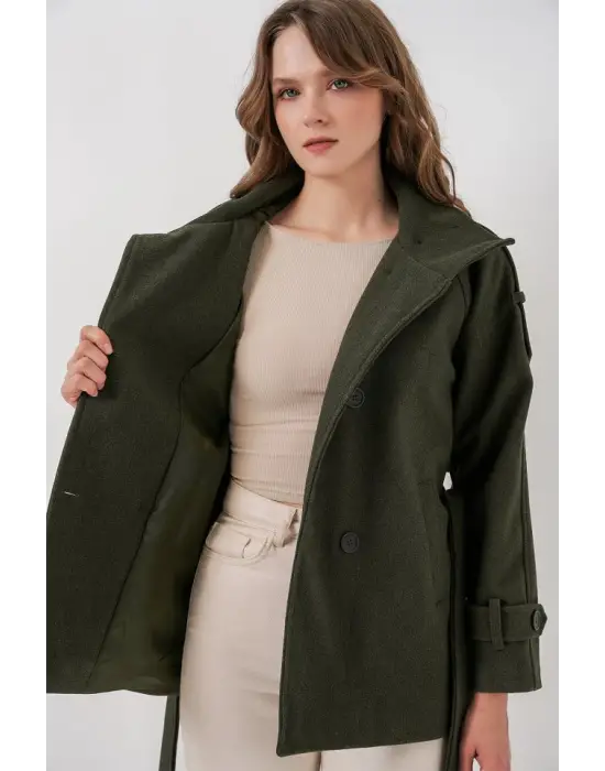 Kuşaklı Kaşe Kaban 9162 - Haki