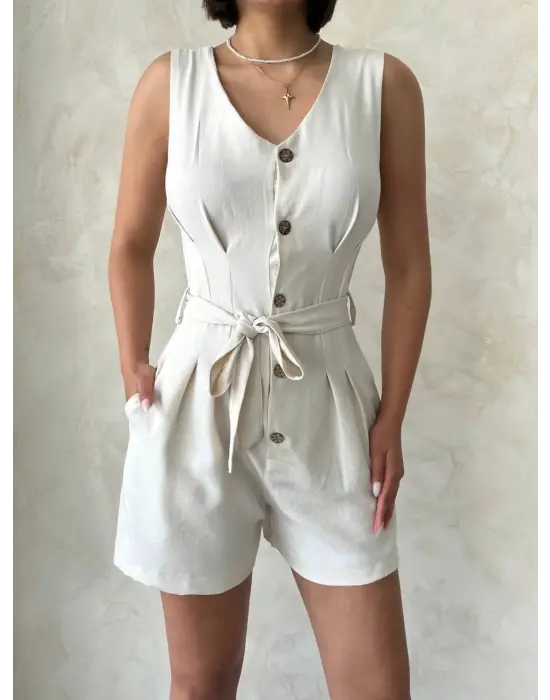 Omarı Rahat ve Şık Şortlu Tulum