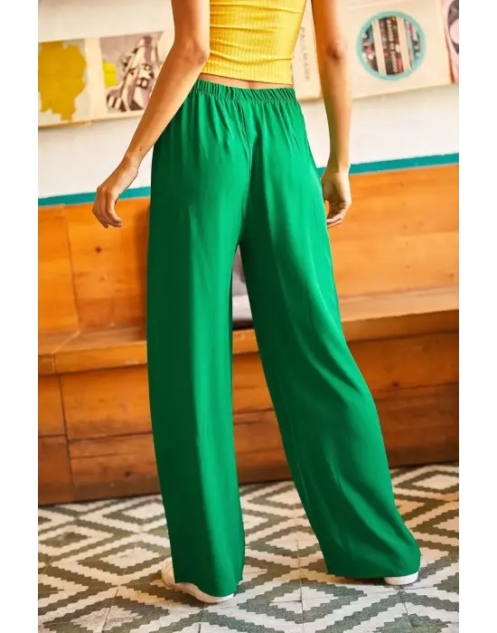 Chic Yeşil Palazzo Pantolon