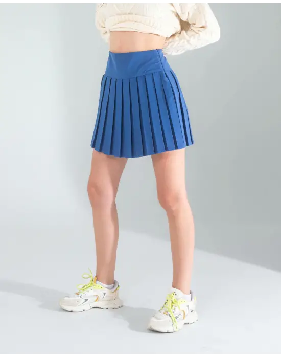 Omarı Şık Lacivert Pilseli Etek Modelleri